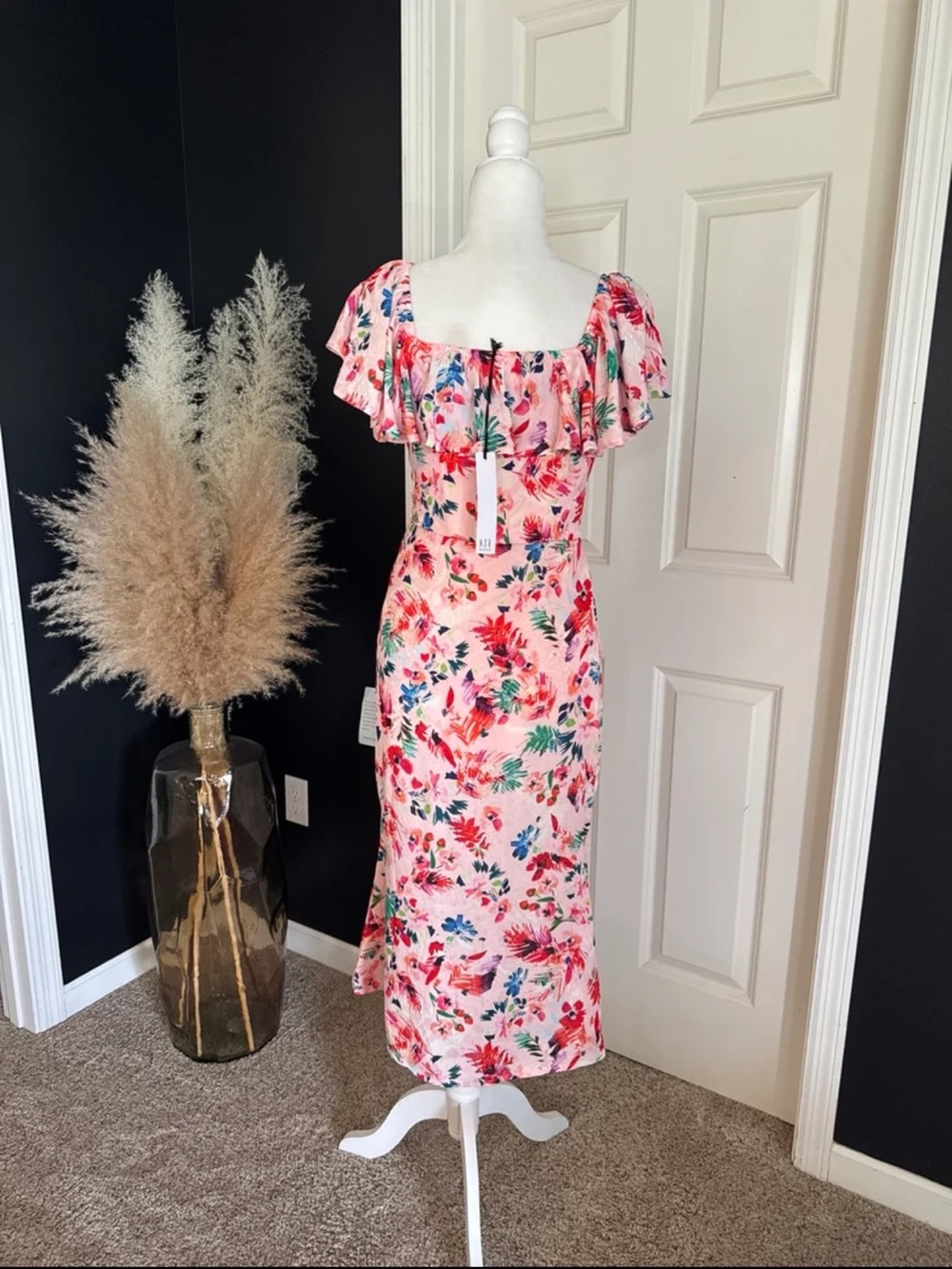 NWT NSR (Napean Sea Road) Floral Ruffled Midi Dress SIZE Small - Picture 5 of 12